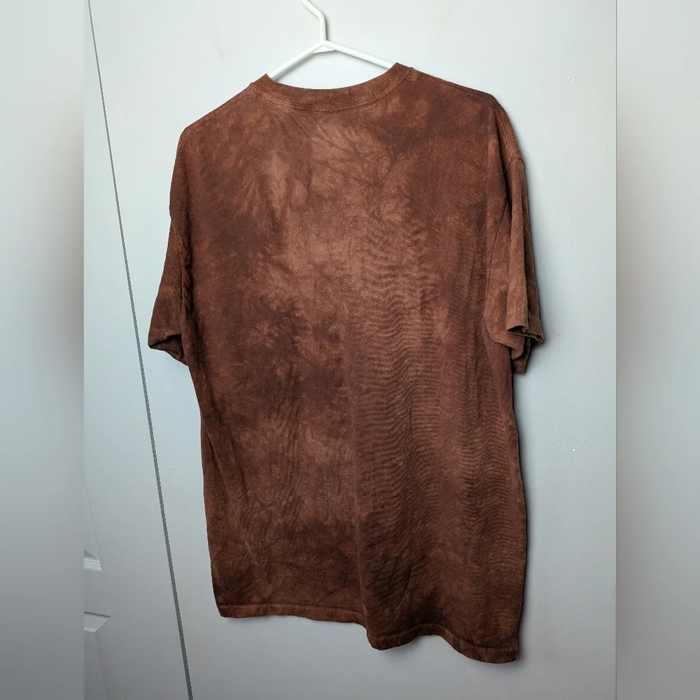 THE MOUNTAIN Vintage Tie Dye Men T-Shirt Size L 100% Cotton Made In USA Brown - Picture 6 of 8